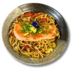 Salmon tariyaki soba